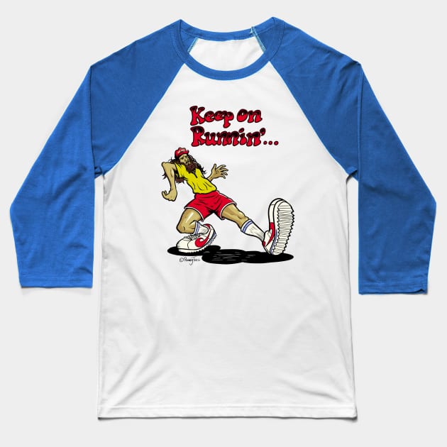 Keep on Runnin' Baseball T-Shirt by Peter Katsanis Art